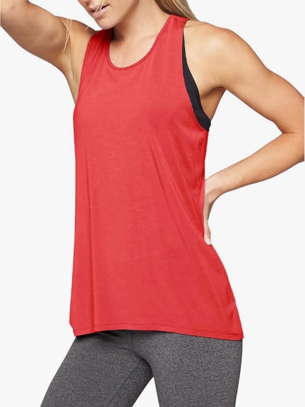 Women's Red Sleeveless Performance Tank Top